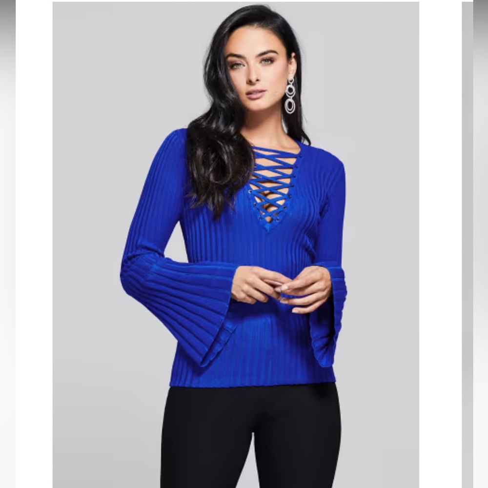 Marciano Vibrant Blue Lace-Up Top - Size S
